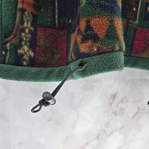 Banff National Park Vest Mens Large Green Red Vintage Zip Fleece 90s Canada - Picture 7 of 9